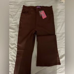 brand new edikted luna faux leather flare jeans